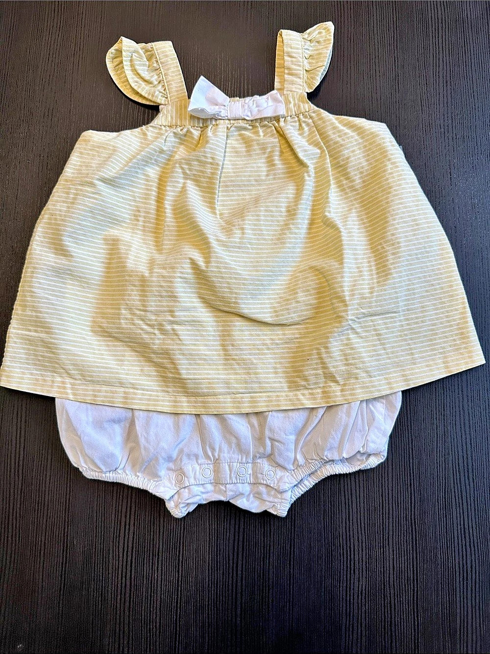 Janie and Jack Striped Top & Bloomers Yellow Baby 18-24 Months Like New